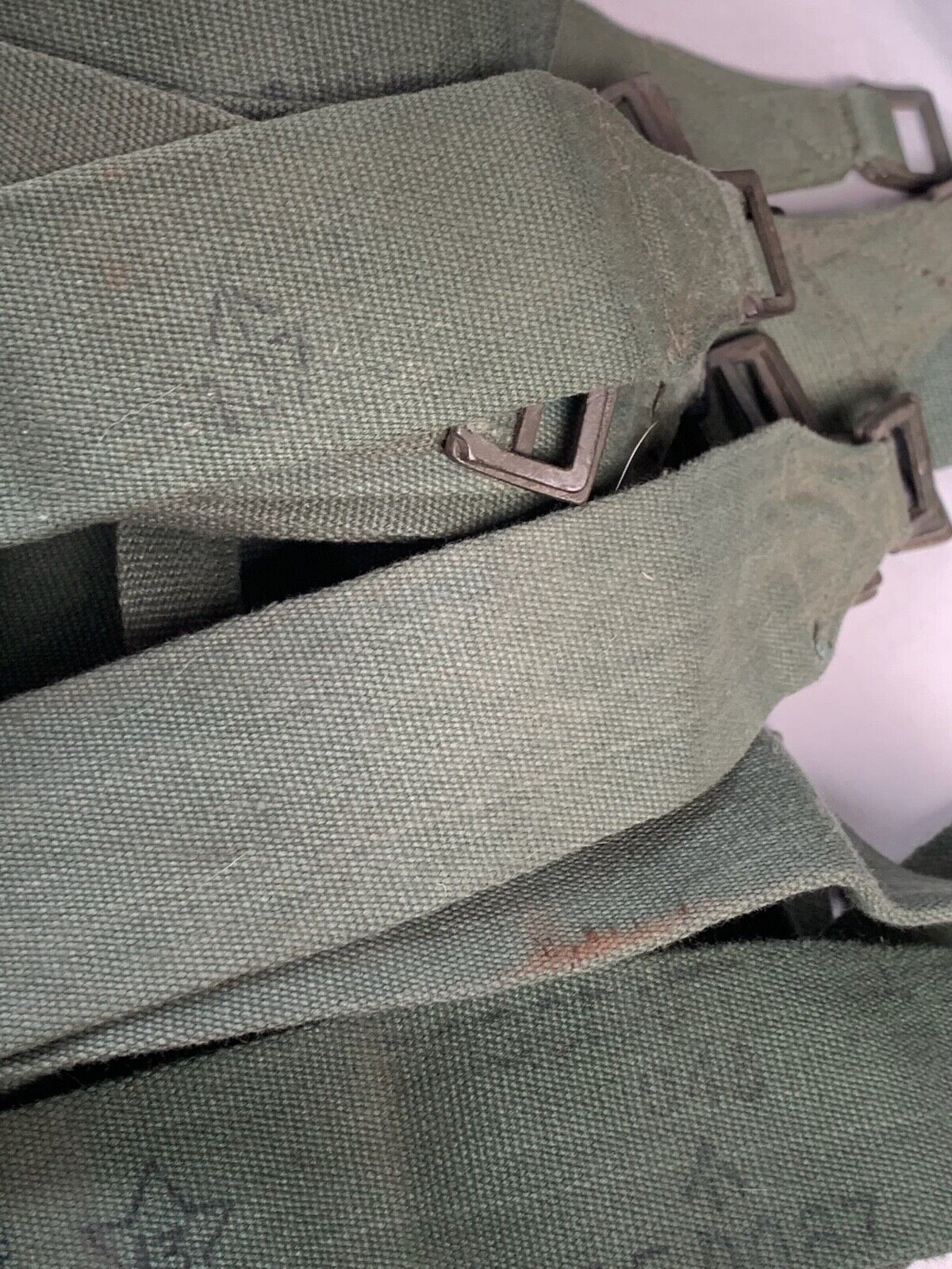 Original British Army WW2 44 Pattern Back Pack Equipment Strap - 1945 Dated - The Militaria Shop