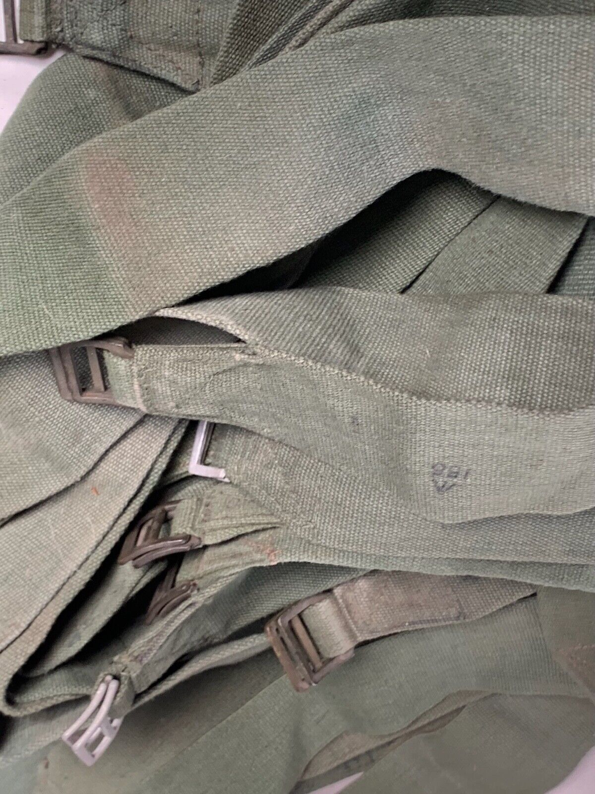Original British Army WW2 44 Pattern Back Pack Equipment Strap - 1945 Dated - The Militaria Shop