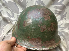 Load image into Gallery viewer, Original WW2 British / Canadian Army Mk3 High Rivet Turtle Helmet &amp; Liner - The Militaria Shop
