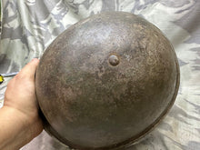 Load image into Gallery viewer, Original WW2 Canadian / British Army Mk3 High Rivet Turtle Helmet &amp; Liner - The Militaria Shop

