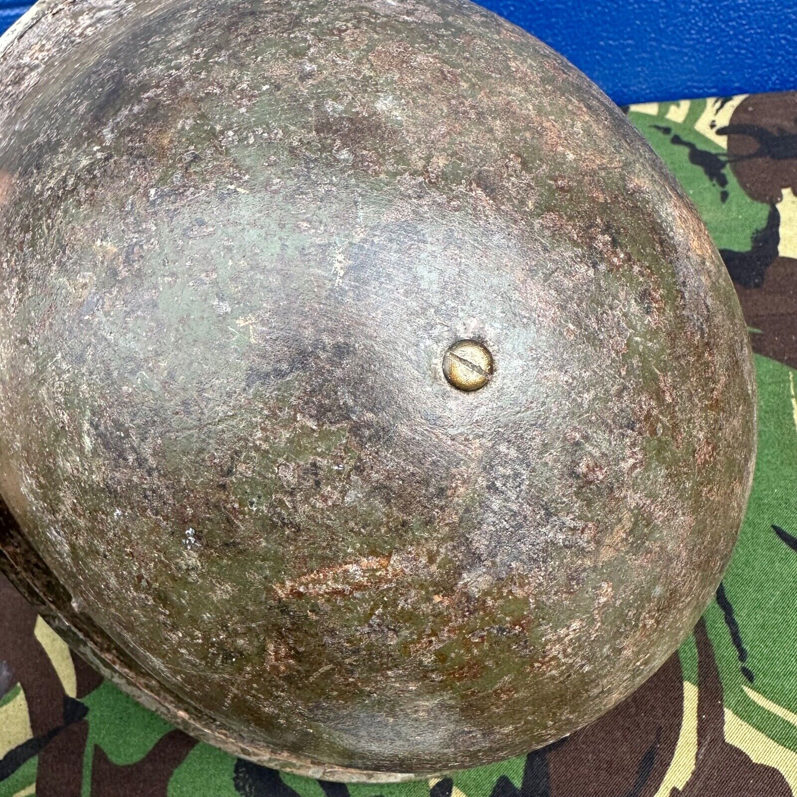 WW2 Canadian Army Mk3 Turtle Helmet - Original Helmet Shell - High Rivet - The Militaria Shop